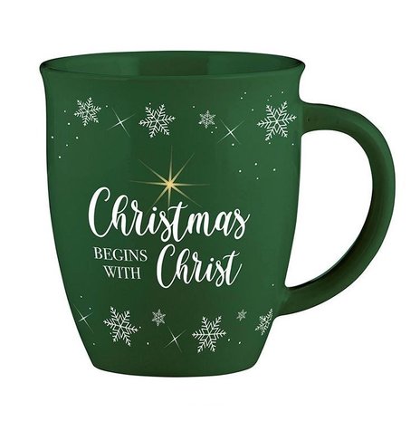 Christmas Mug green Christmas begins