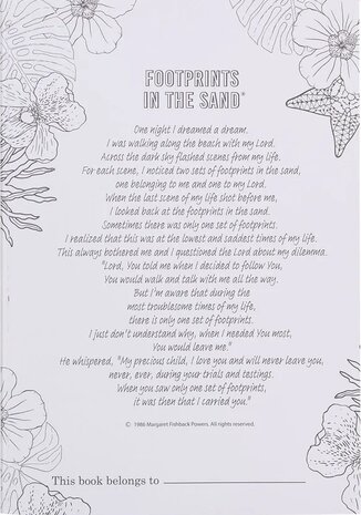 Footprints in the sand coloring book