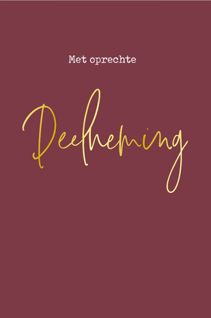 Kaart Met oprechte deelneming