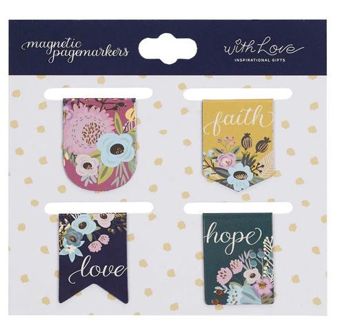 MAGNETIC PAGEMARKERS - Faith Hope Love Die-cut petite