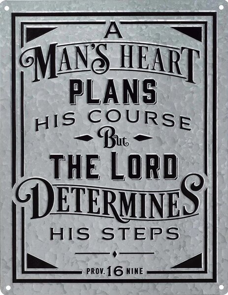 Wandbord A man&#039;s heart plans 46 x 35,5 cm