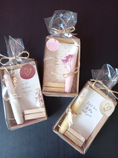 Giftset doosje met kaart in blokje en kaars (Gifts of Grace)