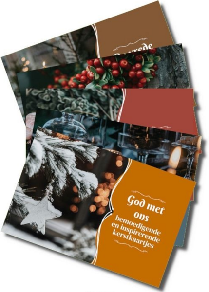 Kerstkaartjes in doosje God met ons ca. 60 stuks