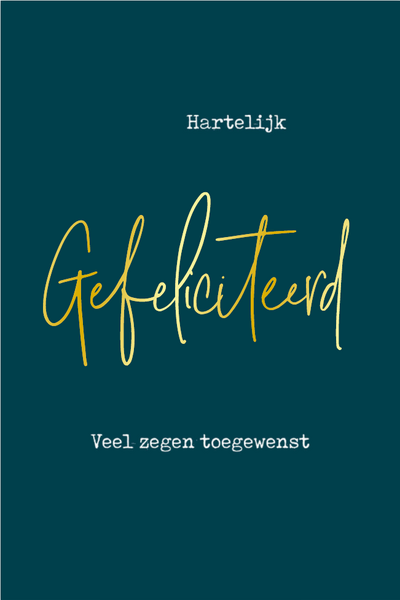 Kaart Hartelijk gefeliciteerd Veel zegen toegewenst