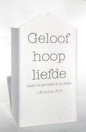 Tafeldecoratie huis - Geloof, hoop, liefde