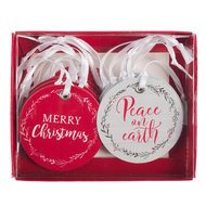 Kerst cadeau labels 16 stuks rond