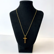 Ketting kruis goud 3 cm mannen 50 cm