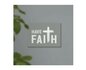 Wandbord Have faith canvas 18 x 13 cm grijs