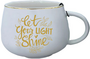 Mok Let your light shine 260 ml keramisch wit/goud